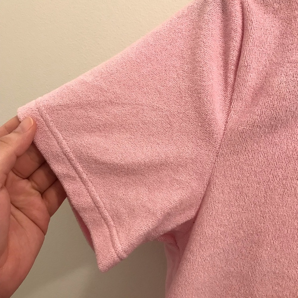 NWT X by Gottex Pink Terry Cloth Tee XS Athleisure Athletic Workout Top Shirt - Picture 6 of 10